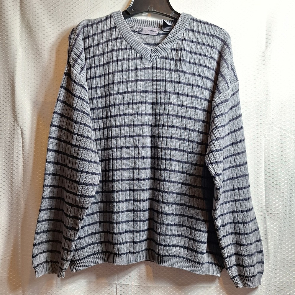 XTREMEGEAR 90s Y2K Ribbed Knit Crewneck Sweater Sz L Stripe Skater Surf Grunge
